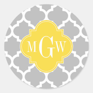 Sticker Rond Gris Whats Marocain #5 Ananas 3 Monogramme initial