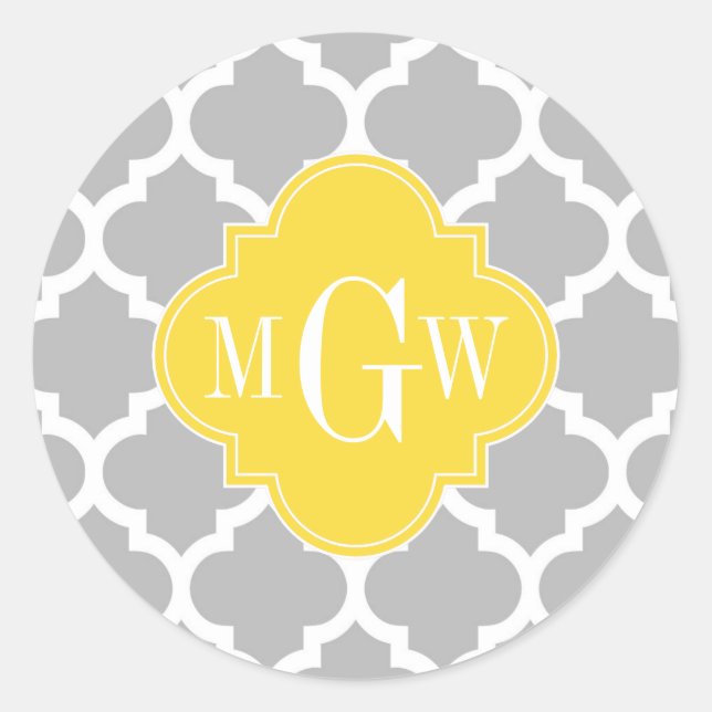 Sticker Rond Gris Whats Marocain #5 Ananas 3 Monogramme initial (Devant)