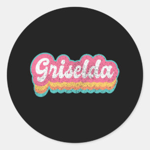Sticker Rond Griselda Prénom Fille Vintage les années 70 80s Pe