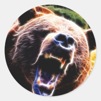 Sticker Rond Grizzly