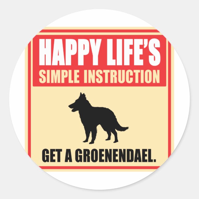 Sticker Rond Groenendael belge (Devant)