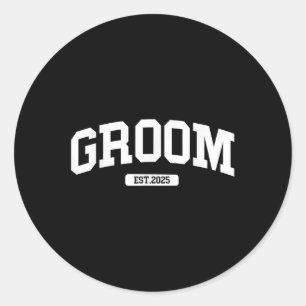 Sticker Rond Groom Bride 2025 Couples mariés Fiançailles W