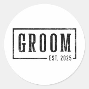 Sticker Rond Groom Est 2025 Futur Mari Engagé Des Cadeaux En