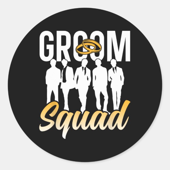 Sticker Rond Groom Squad Party dit Mariage de licence 1 (Devant)