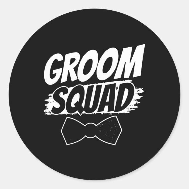 Sticker Rond Groom Squad Party Sayons Mariage de baccalauréat 2 (Devant)