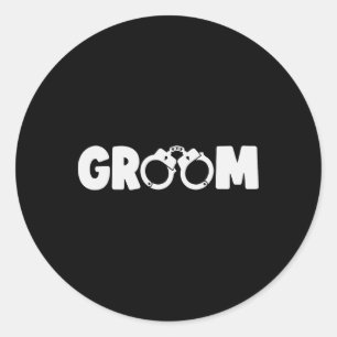 Sticker Rond Groom Squat Bachelor Party Mariage Rehearal Dinne