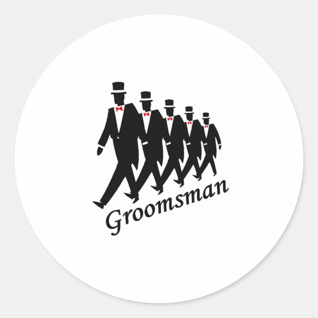 Sticker Rond Groomsman (hommes) (Devant)