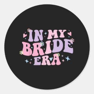 Sticker Rond Groovy à l'ère de ma mariée pour femmes fiancées B