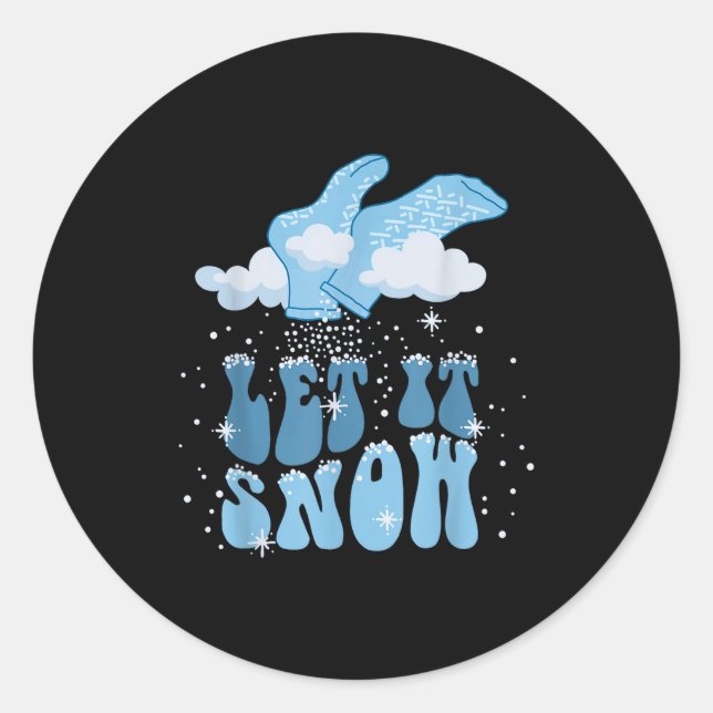 Sticker Rond Groovy Let It Snow Pct Patient Care Tech Nurse Chr (Devant)
