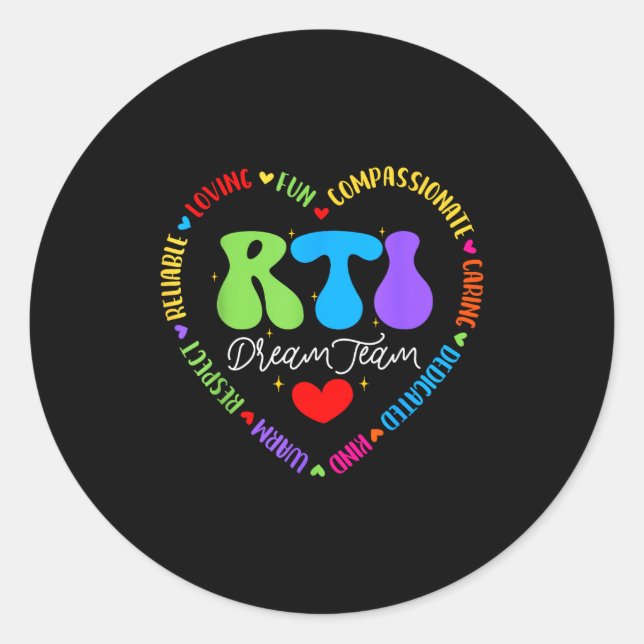 Sticker Rond Groovy Rti Dream Team T Resnse Intervention Squad  (Devant)