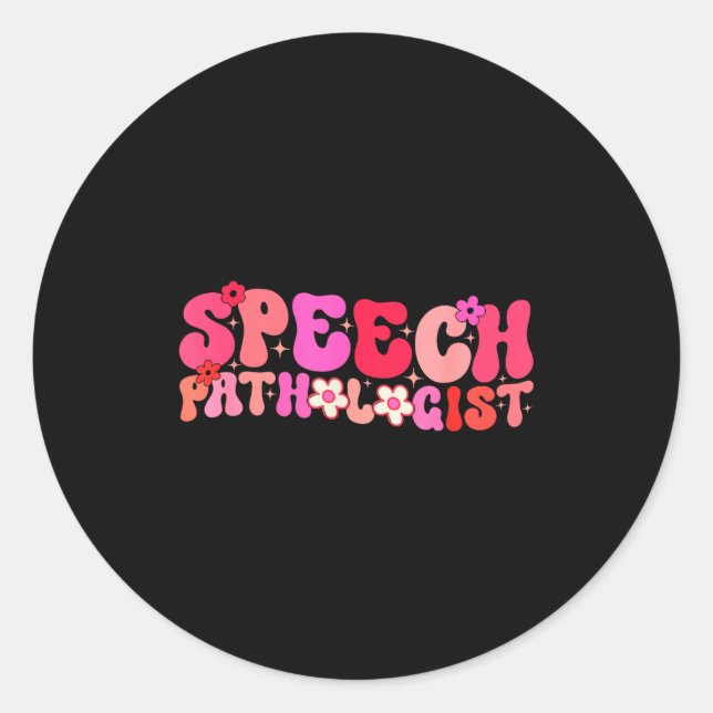 Sticker Rond Groovy Speech Pathologist Speech Language Therapy  (Devant)