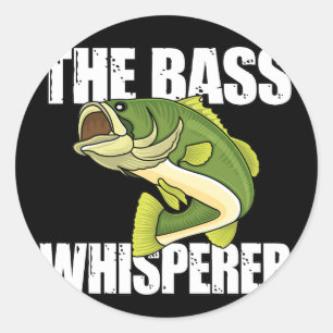 Sticker Rond Gros achigan Bouche Basse de pêche Whisperer