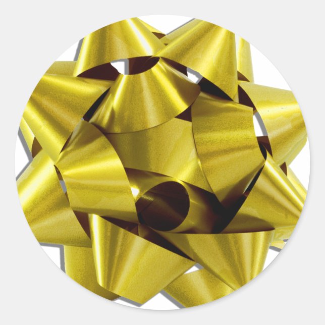 Sticker Rond Gros arc de Noël en or (Devant)