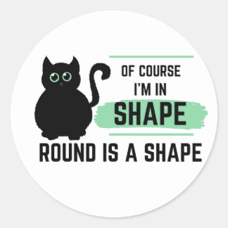 Sticker Rond Gros Chat Rond Noir Chat En Forme Ronde