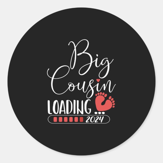 Sticker Rond Gros cousin chargement 2024 pour faire-part de gro (Devant)
