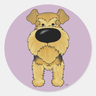 Sticker Rond Gros Nez Airedale Terrier