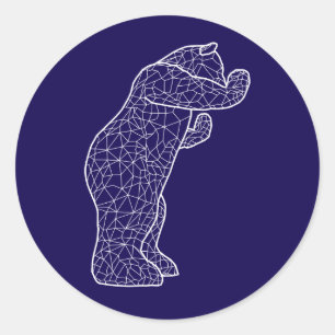 Sticker Rond gros ours bleu