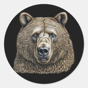 Sticker Rond Gros ours Brown