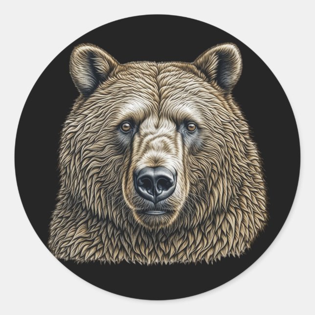 Sticker Rond Gros ours Brown (Devant)