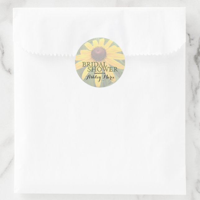 Sticker Rond Gros plan de la Fête des mariées florale Rudbeckia (Sac)