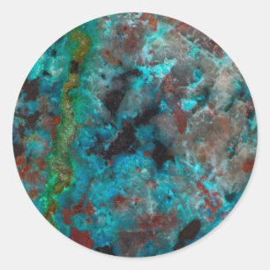 Sticker Rond Gros plan de Shattuckite bleue