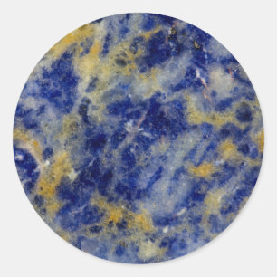 Sticker Rond Gros plan sur une sodalite bleue