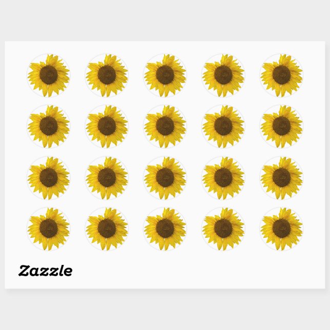 Sticker Rond Gros tournesol (Feuille)
