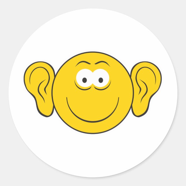 Sticker Rond Gros visage des oreilles (Devant)