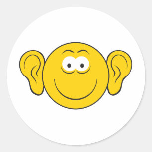 Sticker Rond Gros visage des oreilles
