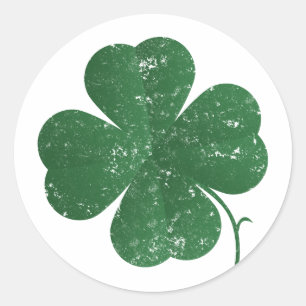 Sticker Rond Grosse fermeture à quatre feuilles - style vintage