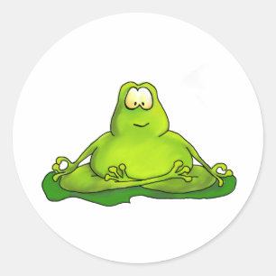 Sticker Rond Grosse grenouille méditante