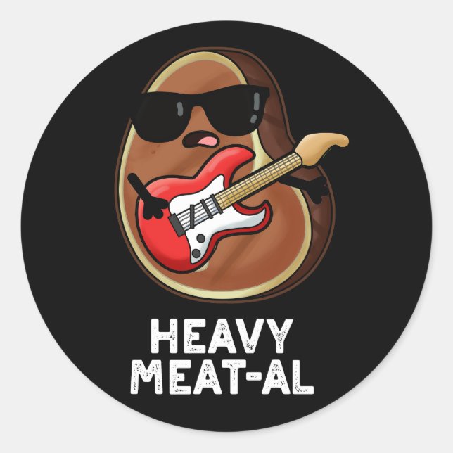 Sticker Rond Grosse Viande - Fantaisie Viande Jeu de Steak Pun  (Devant)