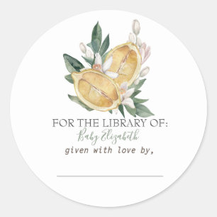 Sticker Rond Grossesse des citrons aquarelle