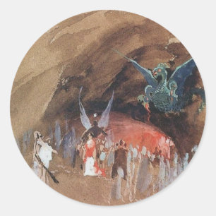 Sticker Rond Grotte des dragons de Ryabushkin