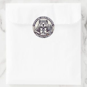 Sticker Rond Groundhog Day Predictions - Marmotte Météo
