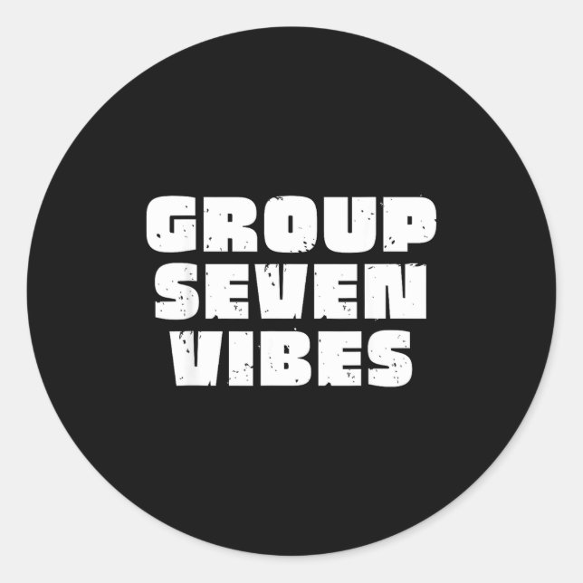 Sticker Rond Group 7 Seven Vibes Elite Members  (Devant)