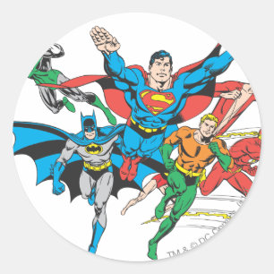 Sticker Rond Groupe 4 de la Justice League of America