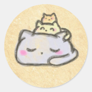 Sticker Rond groupe blobcat