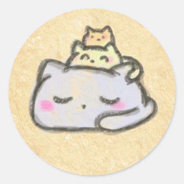 Sticker Rond groupe blobcat (Devant)