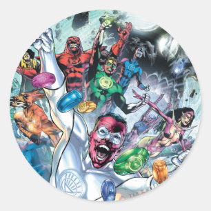 Sticker Rond Groupe de Corp. avec des anneaux