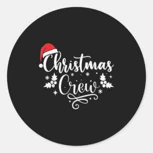 Sticker Rond Groupe de famille d'équipage de Noël correspondant