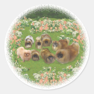 Sticker Rond Groupe de jardins