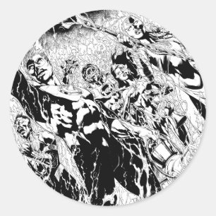 Sticker Rond Groupe de lanternes vertes