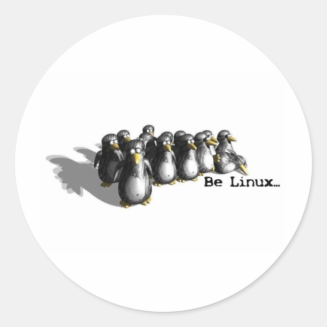 Sticker Rond Groupe Linux (Devant)