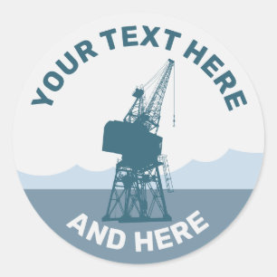 Sticker Rond Grue du chantier naval