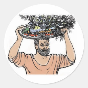 Sticker Rond Grumio avec paon