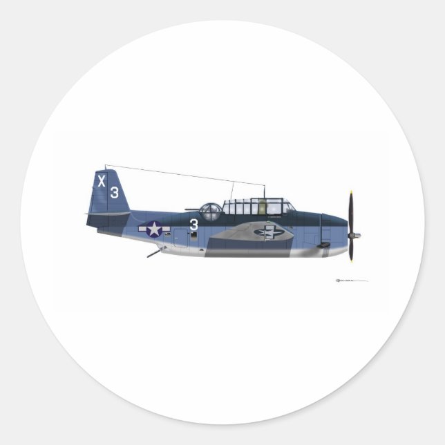 Sticker Rond Grumman TBM Avenger (Devant)