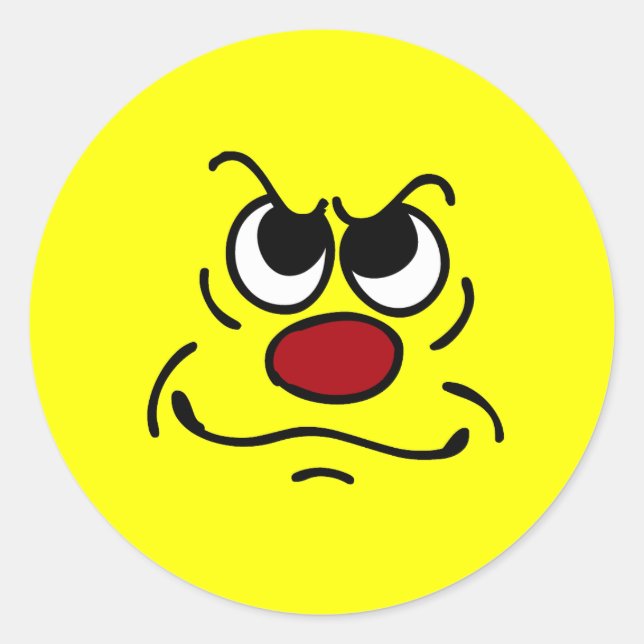Sticker Rond Grumpey face Fed up (Devant)
