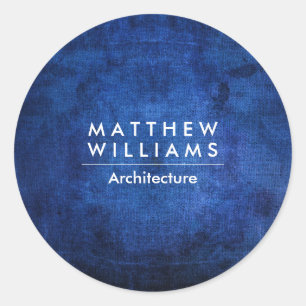 Sticker Rond Grunge bleu texture