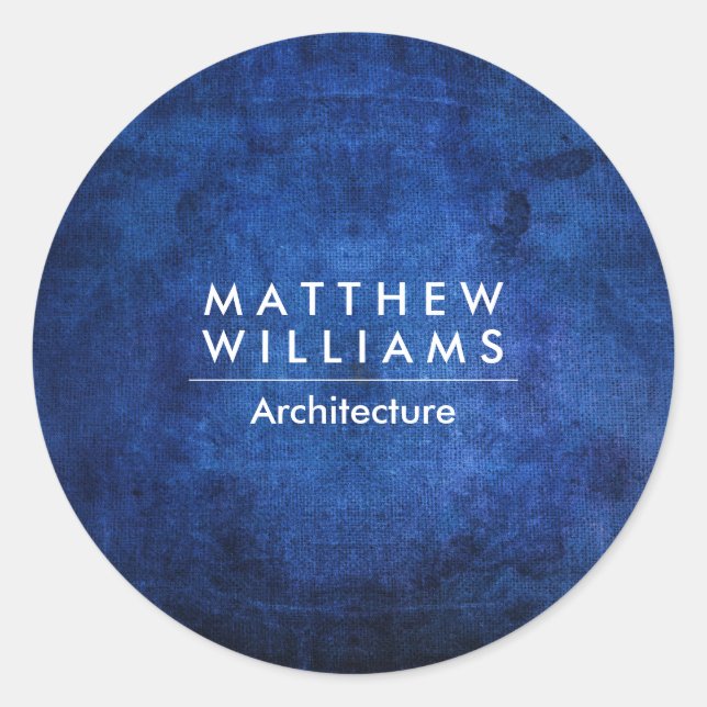 Sticker Rond Grunge bleu texture (Devant)